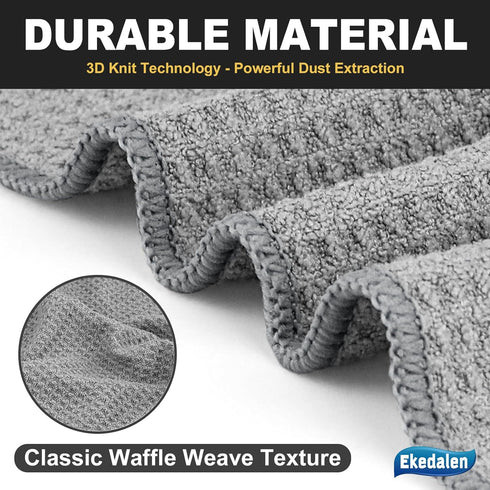 Waffle Weave Microfiber Cleaning Cloth for Dusting Absorbent Towel Quick Drying Dust Rags for Car Interior Wash Auto Detailing Household Kitchen, ...