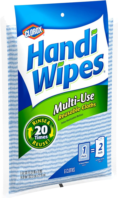 Handi Wipes Reusable Cloths, Extra Large 6 cloths...