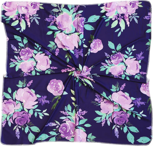 Newborn Swaddle Blanket with Beanie Set,Soft Stretchy Blanket for 0-3 Months Baby Boys and Girls(Purple Flower)...