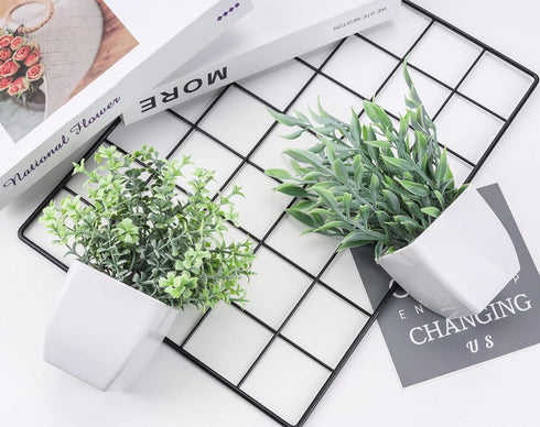 Der Rose 2 Pack Small Fake Plants Artificial Greenery Eucalyptus Plants in Pots for Bedroom Living Room Decor...