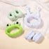 2pcs Skincare Headbands & 4pcs Spa Wristbands, Frog Headband & Snail Headband Puffy Makeup Headband Cartoon Face Wash Head Band Flannel Elastic Ha...