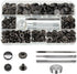 80 Sets Heavy Duty Leather Snap Fasteners Kit, BetterJonny 15mm Metal Snap Buttons Press Studs Leather Snaps with 4 Setter Tools for Clothes Brace...
