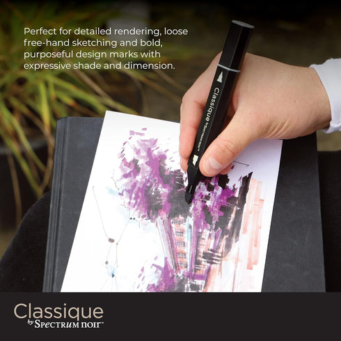 Spectrum Noir Classique Blend Alcohol Marker Dual Nib Pens Set-Pinks-Pack of 6...