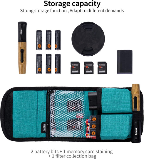 Selens Camera Battery Bag/Case/Pouch/Holder DSLR Battery SD Card wallet for NP-FZ100, LP-E6,AA Battery,LP-E8,LP-E10,LP-E12 Battery,EN-EL14,EN-EL15...