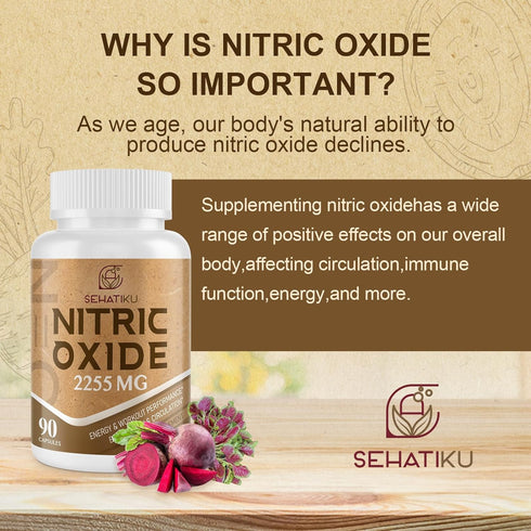 Nitric Oxide Supplement 2255 MG, Nitric Oxide Booster & 6-in-1 Phytonutrient Blend for Heart, Circulation, Immune - 90 Capsules (1 Bottle)...