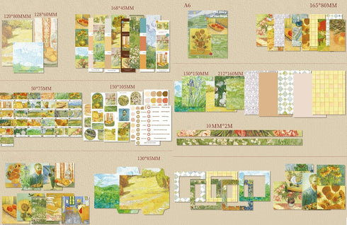 Huralona Scrapbooking Supplies Kit Aesthetic Scrapbook Kit with Scrapbook Stickers Washi Tapes Bullet Junk Journal Art Craft DIY Gift for Adult Te...