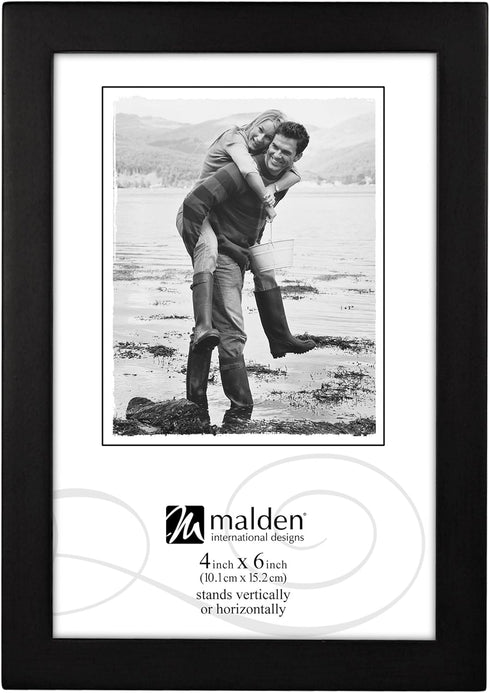 Malden International Designs Black Concept Wood Picture Frame, 4x6, Black...