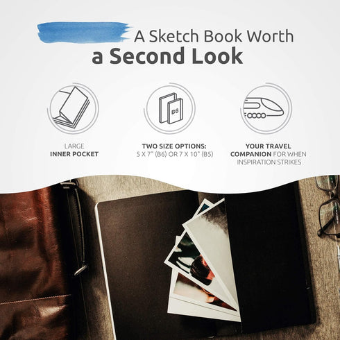 B6 Small Sketchbook for Drawing - Drawing Notebook with Thick 120 GSM Acid-Free Ivory Paper, Cute Hardcover Art Sketchbook with Sturdy Binding - B...