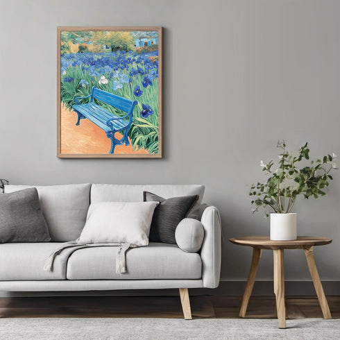 Posterizer 1 pcs-vibrant classics inspired-in oil painting style-vibrant blue flowers 1-Floral & Botanical Art-Vintage Art-Gift for Art Lovers- un...