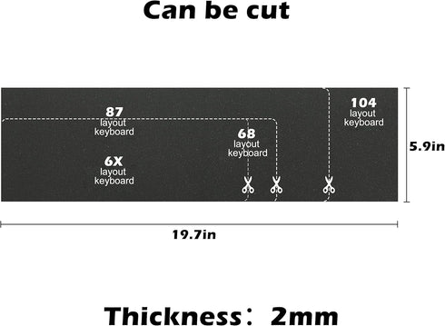 HONKID Keyboard Foam, Sound Dampening Foam for Mechanical Keyboard Bottom, Made of LE-20 Poron, Black (H 2mm)...