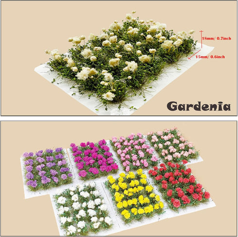 Woohome Flower Cluster Flower Vegetation Groups Grass Tufts Miniature Static Scenery for DIY Architecture Building Model Railway Train Diorama Gar...