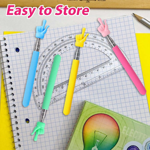 4pcs Teachers Pointer Sticks, Telescopic Teachers Pointer for Classroom Presentation Whiteboard Extendable Pointing Stick for Teachers Speakers (P...