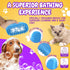 Dog Bath Brush + Gift Toothbrush | Dog Shower Brush | Dog shampoo brush with Non-Slip handle, ideal for short and long coats | Remove loose skin w...