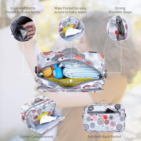 Baby Stroller Caddy Organizer for Baby Storage On The Go with Muti Pockets, Non-Slip Stroller Hooks and Adjustable Strap...