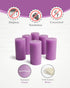 Mottled Pillar Candles by Bask - Set of 6-3" x 6" Dripless Unscented Candles in Purple for Home Decor, Relaxation & All Occasions...