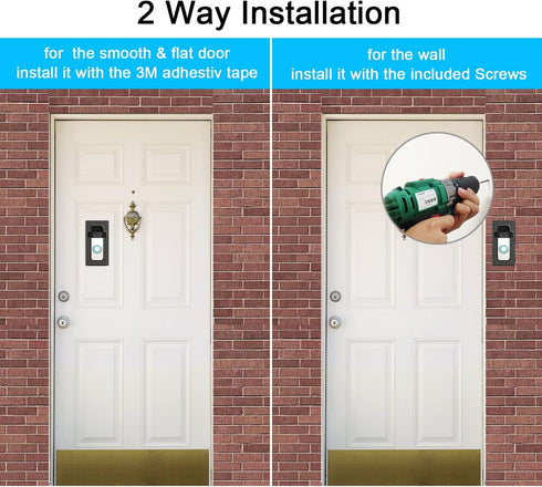 Adhesive Mount Compatible with for Video Doorbell No-Drill Mounting Bracket cover Holder Not Block Doorbell Sensor...
