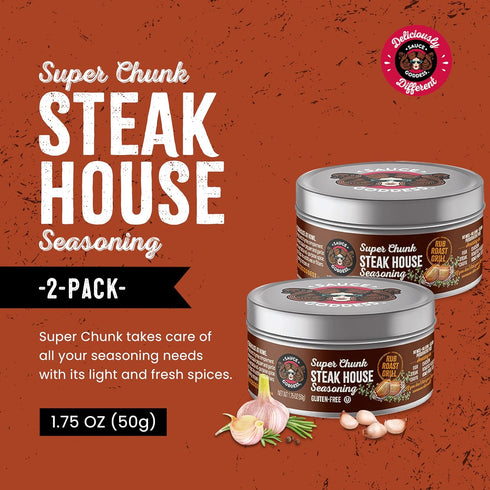 Sauce Goddess Super Chunk Steakhouse Spices and Seasonings - Steak Seasoning Solution for Meat, Chops, and More – No Sugar, No Additives, Vegan Fr...