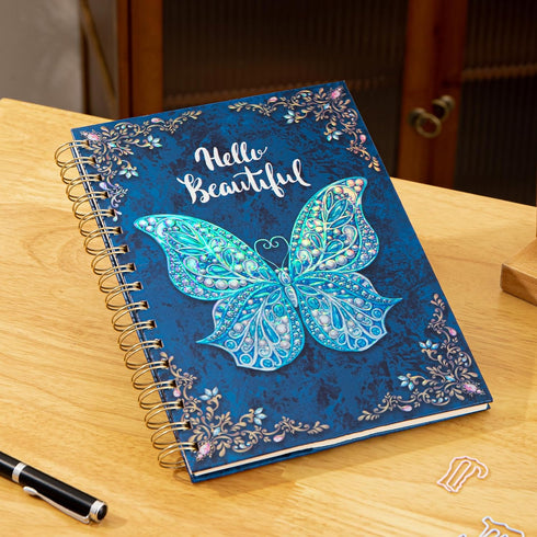Spiral Notebook Journal-Journal for Women-College Ruled Journals for Writing-B5 3D Butterfly Embossed Hardcover Notebooks -192 Pages Lined Paper f...