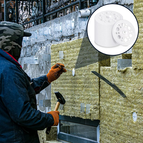 Taiyin 45 mm Plastic Washers Load Spreading Polypropylene Washers for Fixing and Supporting Rigid Foam Insulation Foam Board Load Spreading for Sc...