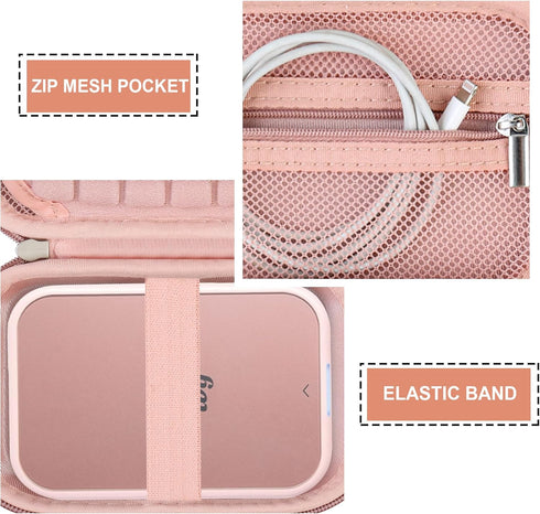 Hard Carrying Case Compatible with Canon Ivy 2 Mini Photo Printer, Wireless Bluetooth Portable Smartphone Printer, Zipper Mesh Pocket for USB Cabl...