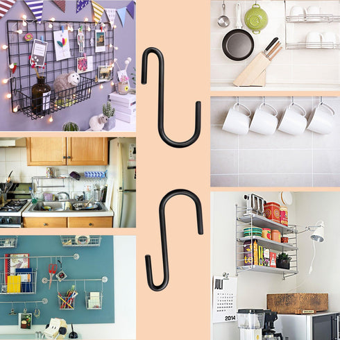 30 Pack 3 inch Heavy Duty S Hooks Black Pan Pot Holder Rack Hooks S Shaped Hanging Hooks Hangers for Kitchenware Spoons Pans Pots Utensils Clothes...