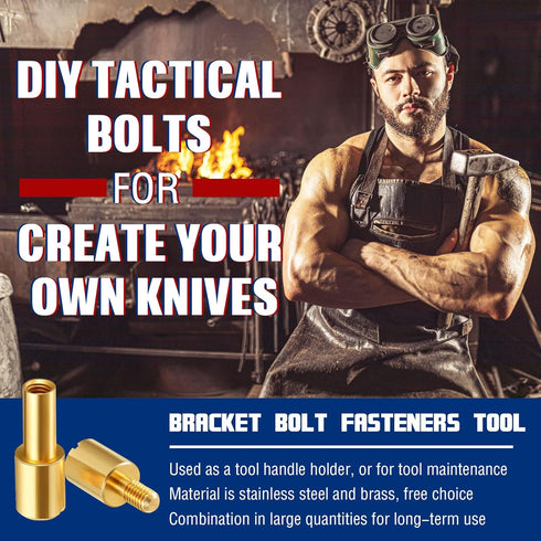 20 Sets Brass Bracket Bolt Fasteners and Stainless Steel Bracket Bolt Fasteners Tactical Lock Rivets Knife Making Supplies Knife Handle Pins Knife...