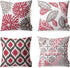 PHANTOSCOPE Set of 4 New Living Series Decorative Throw Pillow Case Cushion Cover, Red, 18" x 18" inches, 45cm x 45cm...