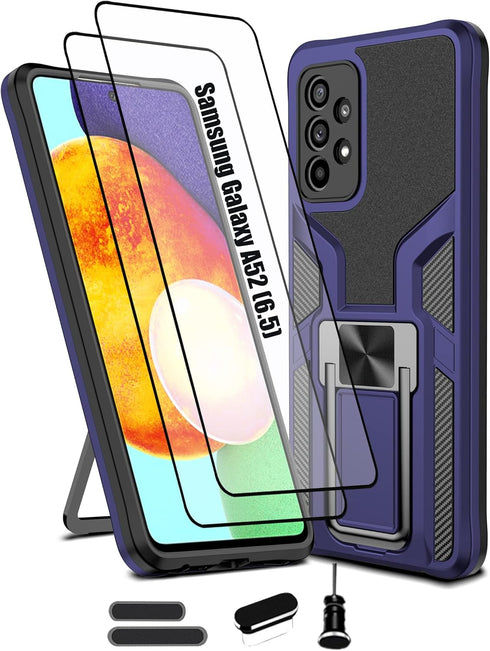 LMDAMZ Compatible Samsung Galaxy A52(5G) Heavy Duty Military Grade Shockproof Kickstand Case Double Protection (TPU+PC) Solid and Durable Magnetic...