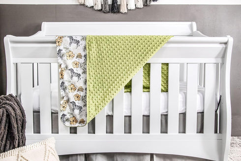 Top Tots Deluxe Minky Baby Blanket - Tropical Zebras, 40 x 29 Inch Yellow Green...