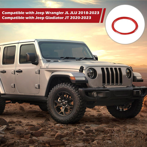 RT-TCZ for Wrangler JL Dash Air Vents Cover Trim Stickers Red for Jeep Wrangler JL JLU Gladiator JT 2018-2023 Red Interior Accessories 4pcs...