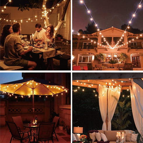 G40 Light Bulbs Replacement,1 Watt Shatterproof Plastic LED Globe Bulbs for Outdoor Indoor String Lights,E12 or C7 Candelabra Base, Equivalent 5Wa...