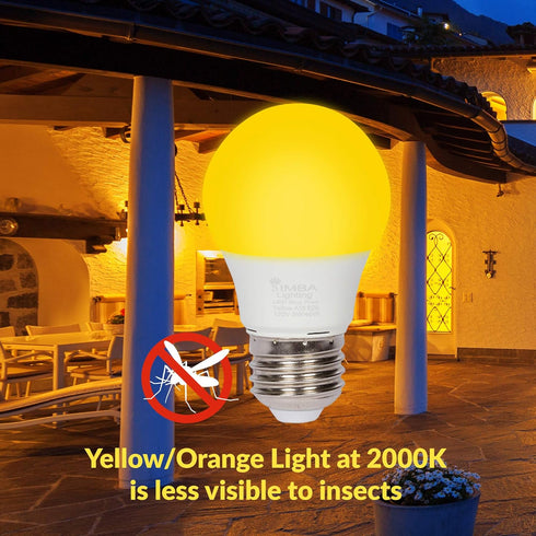 Simba Lighting LED Bug Non-Attracting Yellow Bulb 5W 40W Equivalent (4 Pack), Great for Outdoor Porch Light, Patio, Security, Night Light, Amber W...