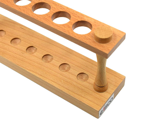 EISCO Wooden Test Tube Rack - Accommodates 6 Tubes, up to 22mm - 9.75" Wide - Premium Polished Wood Construction...