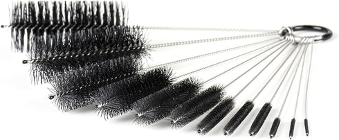 8 Inch Nylon Tube Brush Set, 12 Piece Variety Pack | for Cleaning Hard-to-Reach Spaces...