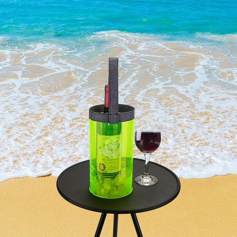 SHIDOW Ice Bag Collapsible wine Cooler Bag, Ice wine Bag Collapsible Clear wine Cooler Bag PVC wine Pouch Bags, for Party, Camping, Picnic, Chille...