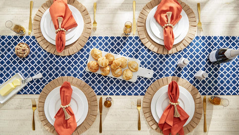 DII Lattice Tabletop Collection, Table Runner, 14x108, Nautical Blue...