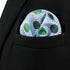 S&W SHLAX&WING Pocket Squares for Men Polka Dots Emerald Green Silver Blue Color Edge...