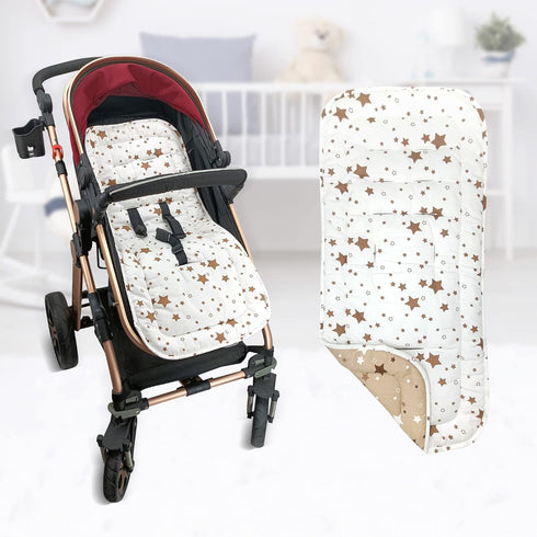 Baby Stroller Cushion,Infant Car Seat Insert-Reversible Universal Breathable and Soft Newborn Stroller Mat, 100% Cotton Cover Toddler Seat Pad Lin...