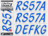 Whipline Solid Blue/Silver 3" Alpha-Numeric Registration Identification Numbers Stickers Decals for Boats & Personal Watercraft...