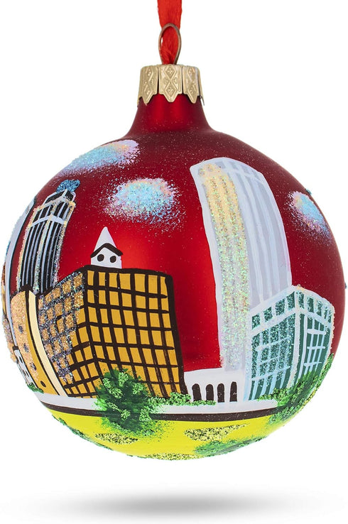 Tulsa, Oklahoma, USA Glass Christmas Ornament 3.25 Inches...