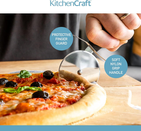 KitchenCraft KCPIZZA Pizza Cutter Wheel with Nylon Handle, Stainless Steel, 20 cm...