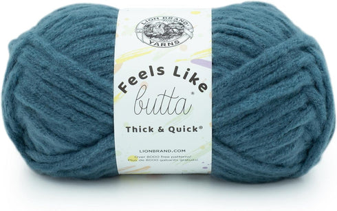 Lion Brand Yarn Feels Like Butta Thick & Quick Super Bulky Yarn for Knitting, 1 Pack, Orion Blue......