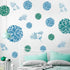 Fashion 3D DIY Creative Blue Flowers Wall Decals Flower Vines Wall Stickers Murals Removable Decor Decal for Living Room Girls Bedroom Home Wall D...