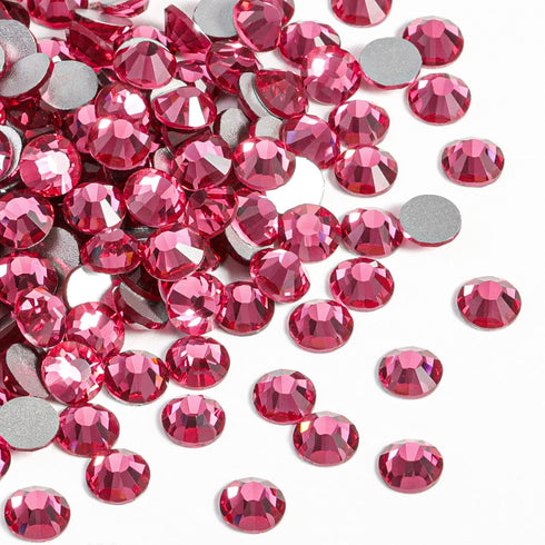 beadsland Flat Back Crystal Rhinestones Round Gems for Nail Art and Craft Glue Fix,Rose (4.6-4.8mm) SS20/1440pcs...