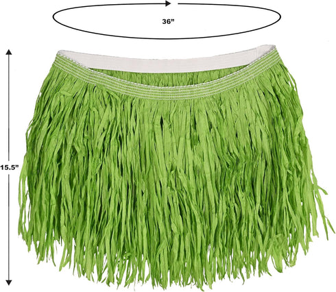 Beistle Adult Size Short Green Paper Grass Hula Skirt Luau Costume Accessory, One...
