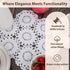 kilofly Crochet Cotton Lace Table Placemats Doilies Pack, 4pc, White, Blossoms, 10 inch...