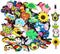 YEALQU 100PCS Random Different Pencil Topper Decoations Cute PVC Pencil Toppes Lovely Black Clip Pencil Decoration Accessories for Pupil/Junior St...