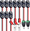 DAIERTEK 10pcs 9V Battery Connector 9 Volt Battery Snap Clip I Type with 2 Pairs of Alligator Clips and 2.1mm X 5.5mm DC Male Power Plug...