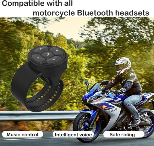 Bluetooth Helmet Earphone Remote - Controls Music, Voice Assistants, Calls, and More - Long Battery Life - Waterproof - Compatible with Android an...