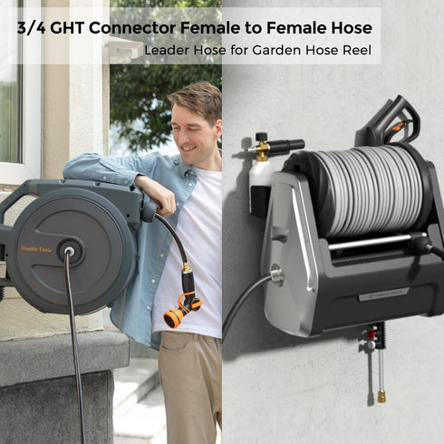Giraffe Tools Leader Hose 5 ft, 5/8" Rubber Water Hose with Custom Length, Heavy Duty, No Kink, Flexible Garden Hose with Female to Female Fitting...